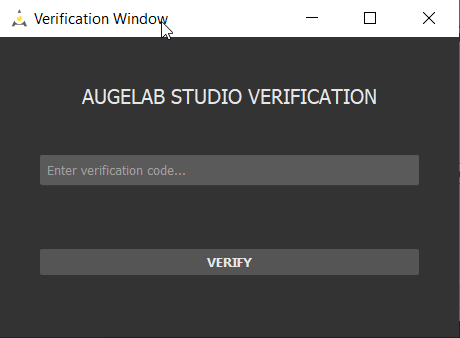 AugeLab Studio activation window